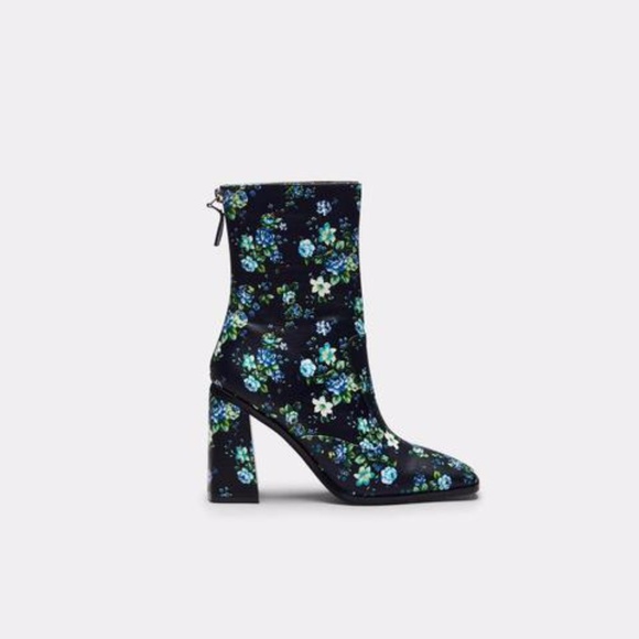 Salvia Floral Square Toe Ankle Boots - Picture 1 of 2